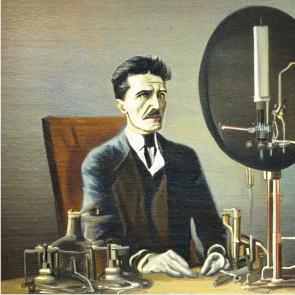 Peinture de Nikola Tesla