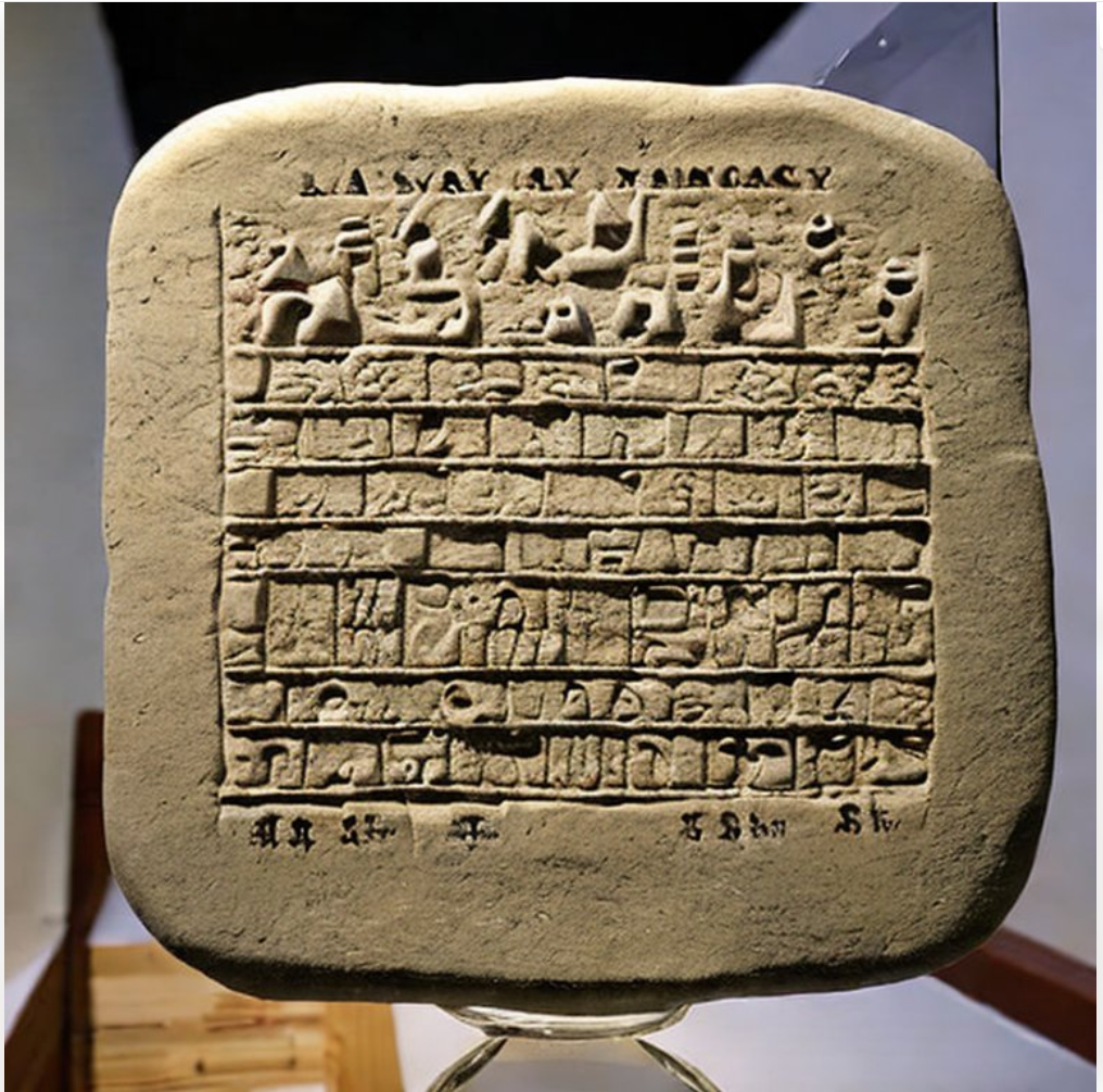 Photo de l'une des premières tablettes d'écriture en terre