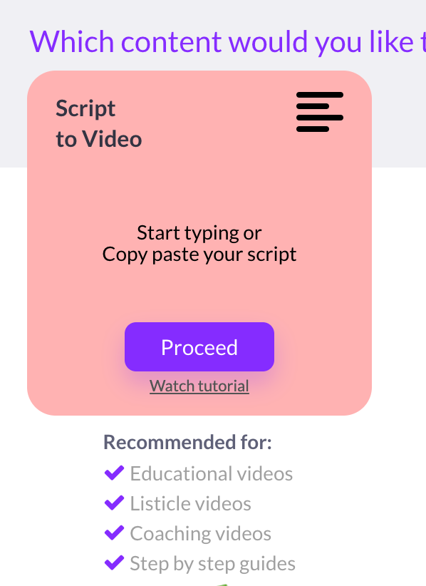 fonction script to video pictory.ai